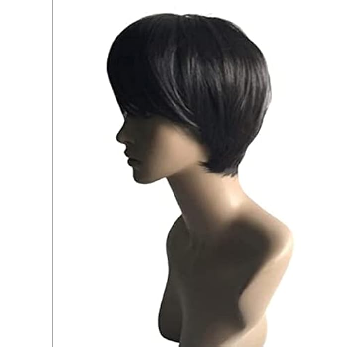 DILLARDS Black Short Hair Lady Straight Hair Wig - Image 2